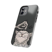 Skeleton Scratch Cat Gothic Humor Tough Phone Case LavenderCeleste