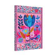 Whimsical Pink Blue Floral Matte Canvas Art LavenderCeleste