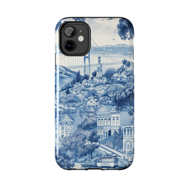 San Francisco Toile de Jouy Scenic Tough Phone Case LavenderCeleste