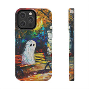 Lonely Ghost Tough Phone Case – Abstract Fall Park Bench Painting