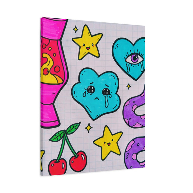 Kawaii Lava Lamp Sad Cloud Snake Matte Canvas Print LavenderCeleste