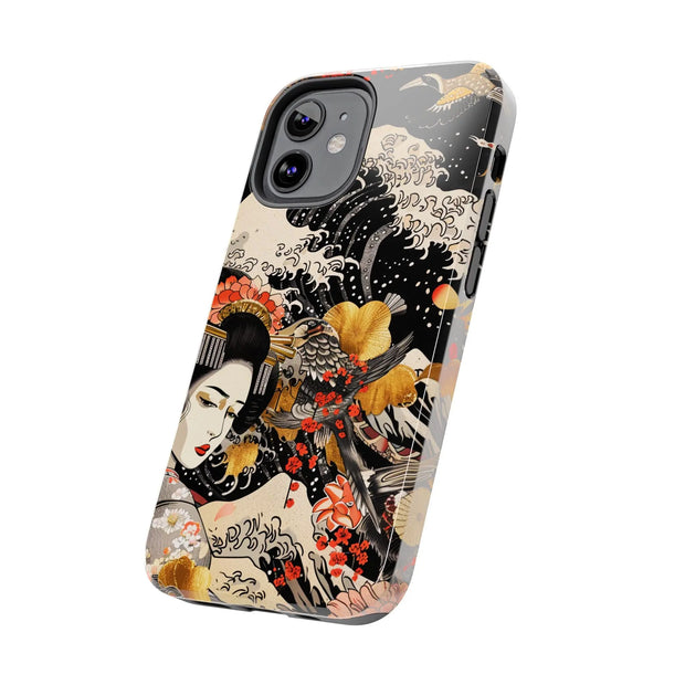 Golden Geisha Wave Japanese Art Tough Phone Case