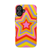 Retro Rainbow Star Groovy Tough Phone Case LavenderCeleste