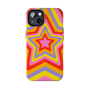 Retro Rainbow Star Groovy Tough Phone Case LavenderCeleste