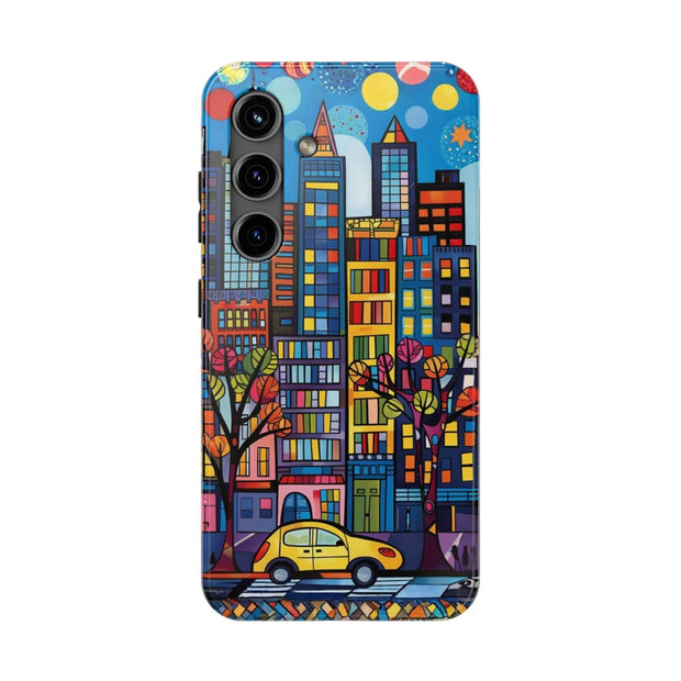 Upper Eastside NYC Pop Art Tough Phone Case LavenderCeleste