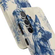 Blue Toile German Shepherd Scenic Tough Phone Case LavenderCeleste