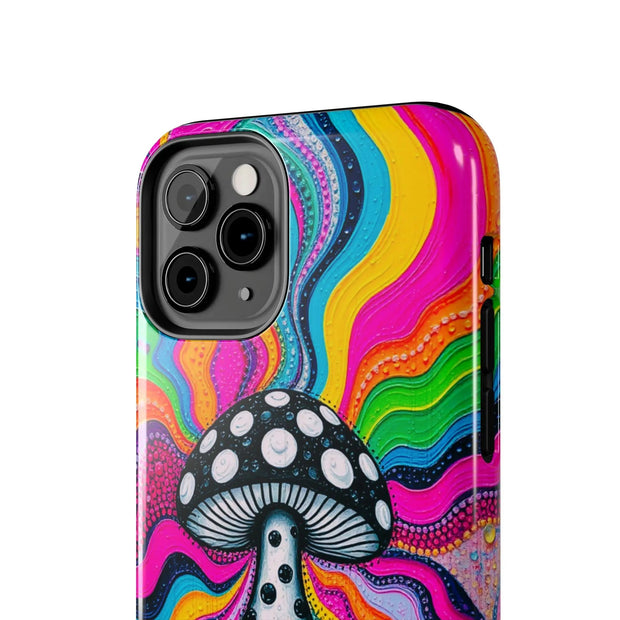 Psychedelic Rainbow Mushroom Art – Trippy Tough Case Printify