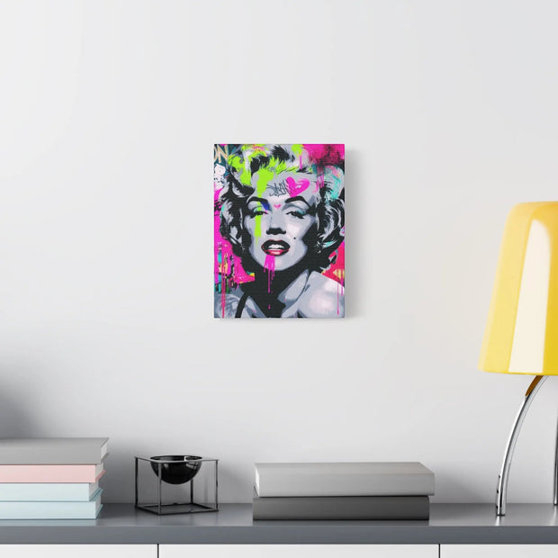 Marilyn Monroe Graffiti Matte Canvas – Neon Pop Art Street Style Wall Decor - LavenderCeleste