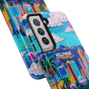 Los Angeles Hollywood Skyline Tough Phone Case – Vibrant Pop Art City Design - LavenderCeleste