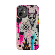 Skull Occult Neon Drip Pastel Goth Tough Phone Case LavenderCeleste