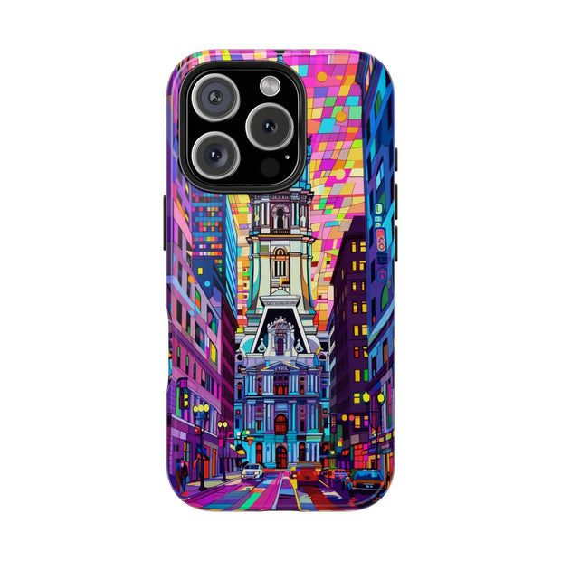 Philadelphia Pop Art Skyline Tough Phone Case LavenderCeleste