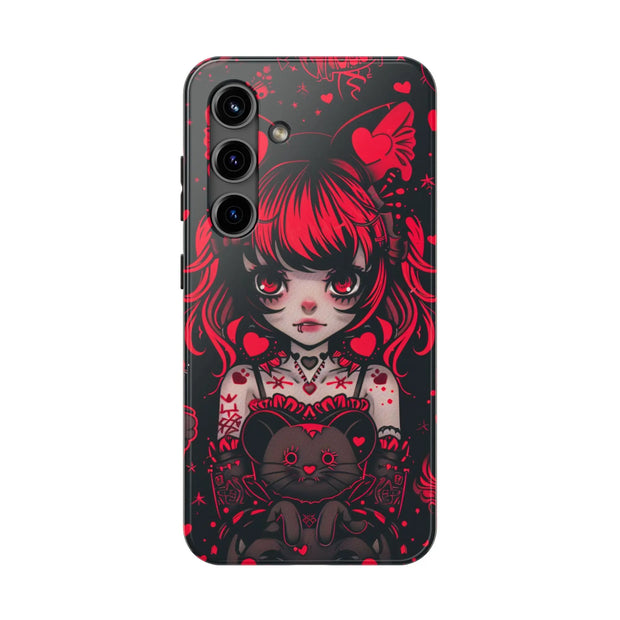 Kawaii Gothpunk Red Heart Tough Phone Case