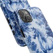 Blue Toile Horse Country Scenic Tough Phone Case LavenderCeleste
