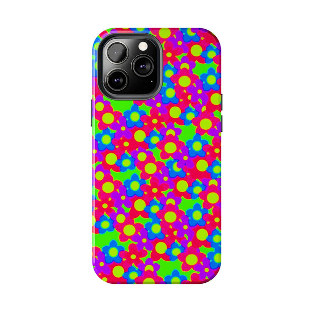 Retro Kawaii Bright Floral Pattern Tough Phone Case