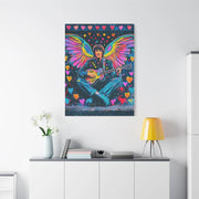 Psychedelic Guitar Angel Matte Canvas Art LavenderCeleste