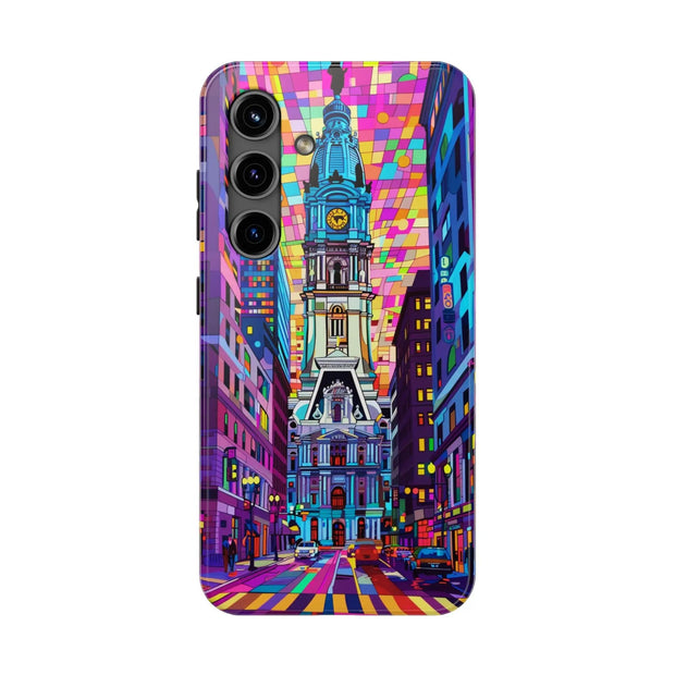 Philadelphia Pop Art Skyline Tough Phone Case LavenderCeleste