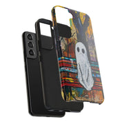 Sad Ghost on Park Bench Abstract Art Phone Case LavenderCeleste