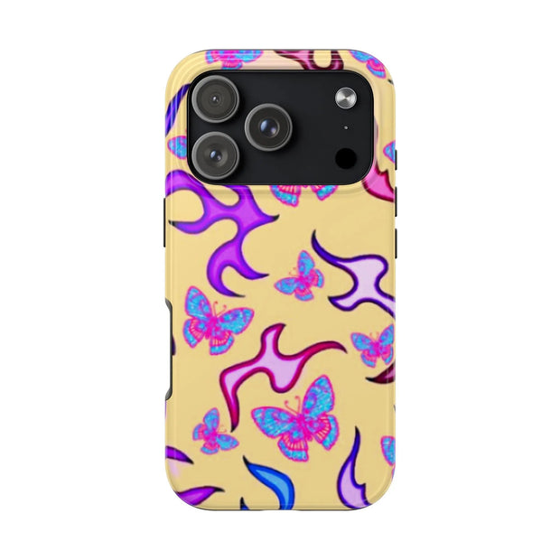 Y2K Butterfly Flames Retro Tough Phone Case LavenderCeleste