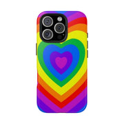 Pride Rainbow Heart Tough Phone Case LavenderCeleste