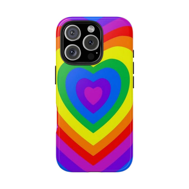Pride Rainbow Heart Tough Phone Case LavenderCeleste