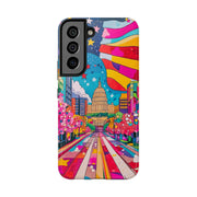 Washington DC Psychedelic Capitol Rainbow Tough Phone Case LavenderCeleste