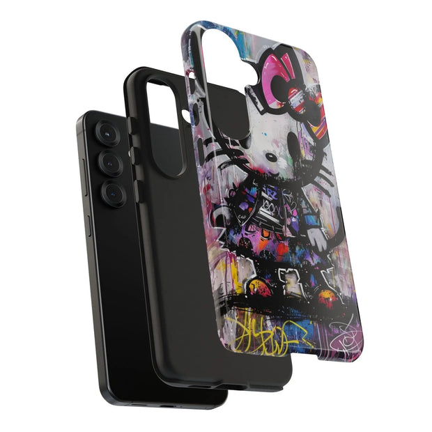 Goth Street Cat Pop Art Graffiti Tough Phone Case LavenderCeleste