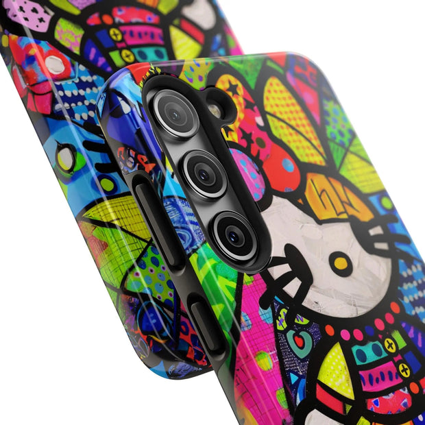 Pop Patchwork Kitty Tough Phone Case LavenderCeleste