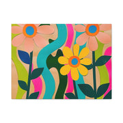 Groovy Paper Cut Flower Matte Canvas Art Printify