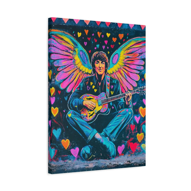 Psychedelic Guitar Angel Matte Canvas Art LavenderCeleste