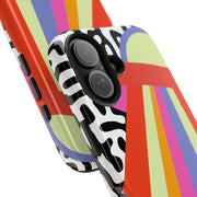 Retro Mod UFO Rainbow Beam Tough Phone Case LavenderCeleste