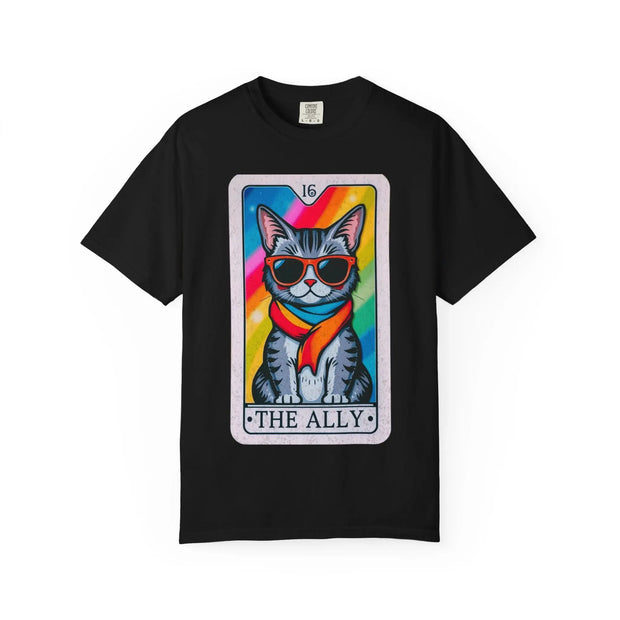 The Ally Pride Cat Tarot Comfort Colors Tee LavenderCeleste
