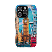 London Big Ben Collage Tough Phone Case – Vibrant City Pop Art Design