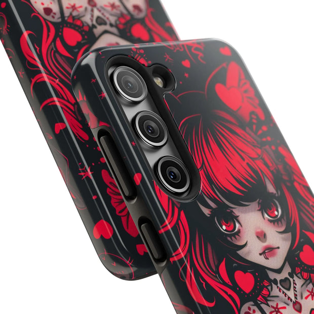Kawaii Gothpunk Red Heart Tough Phone Case