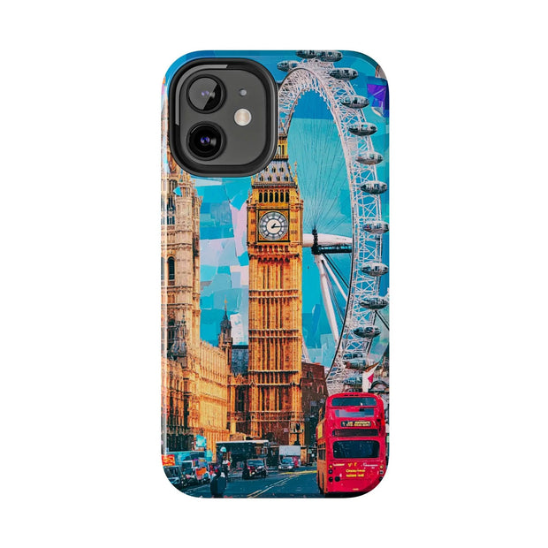 London Big Ben Collage Tough Phone Case – Vibrant City Pop Art Design