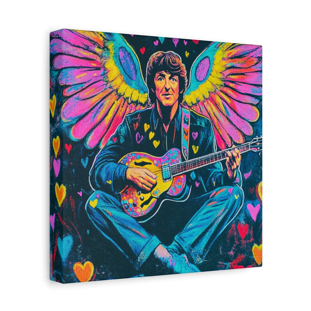 Psychedelic Guitar Angel Matte Canvas Art LavenderCeleste