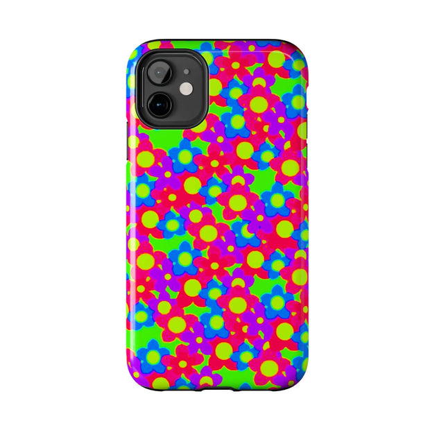 Retro Kawaii Bright Floral Pattern Tough Phone Case