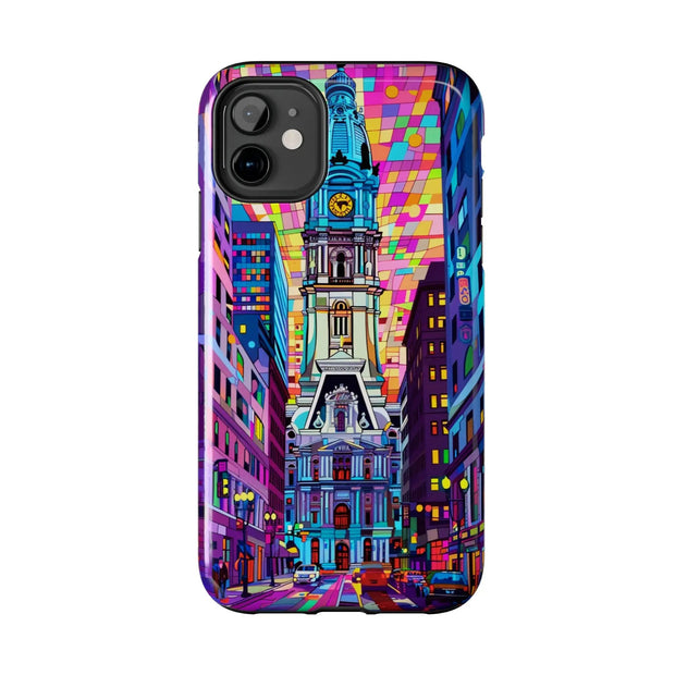 Philadelphia Pop Art Skyline Tough Phone Case LavenderCeleste