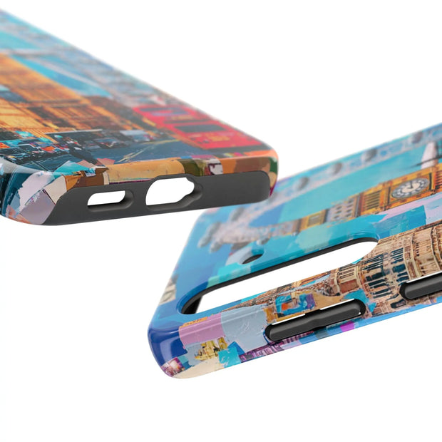 London Big Ben Collage Tough Phone Case – Vibrant City Pop Art Design