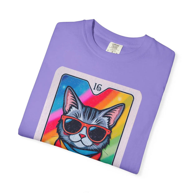 The Ally Pride Cat Tarot Comfort Colors Tee LavenderCeleste