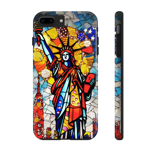 Statue of Liberty Mosaic Art Tough Phone Case LavenderCeleste