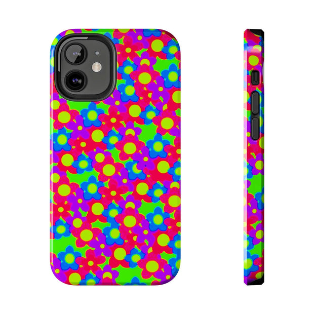 Retro Kawaii Bright Floral Pattern Tough Phone Case