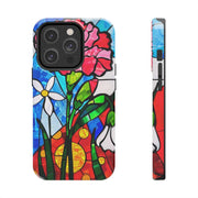 January Carnation Stained Glass Birth Flower Tough Phone Case