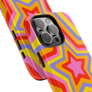 Retro Rainbow Star Groovy Tough Phone Case LavenderCeleste