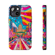 Washington DC Psychedelic Capitol Rainbow Tough Phone Case LavenderCeleste