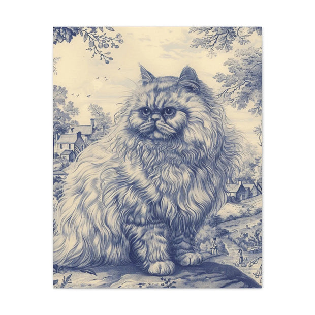 Persian Cat Canvas by Jouy Matte Canvas Art LavenderCeleste