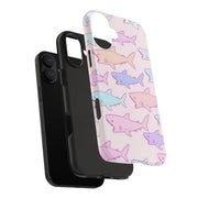 Pastel Shark Pattern Tough Phone Case LavenderCeleste