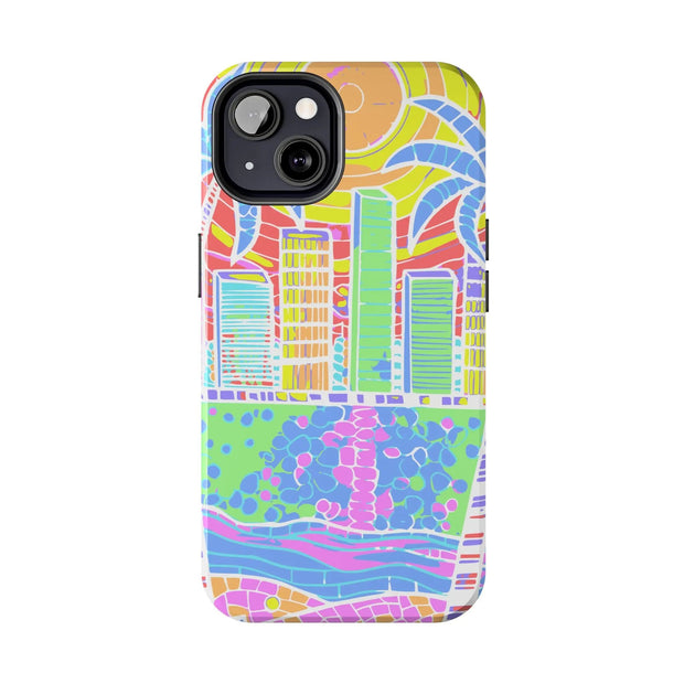 South Beach Miami Mosaic Art Tough Phone Case LavenderCeleste