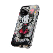Goth Bow Cat Graffiti Pop Art Tough Phone Case LavenderCeleste