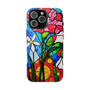 January Carnation Stained Glass Birth Flower Tough Phone Case