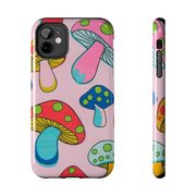 Retro Groovy Mushroom Tough Phone Case LavenderCeleste